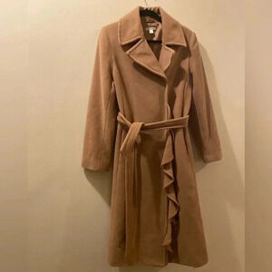 Garnet Hill wool blend women’s coat size 10 - camel brown - belted
